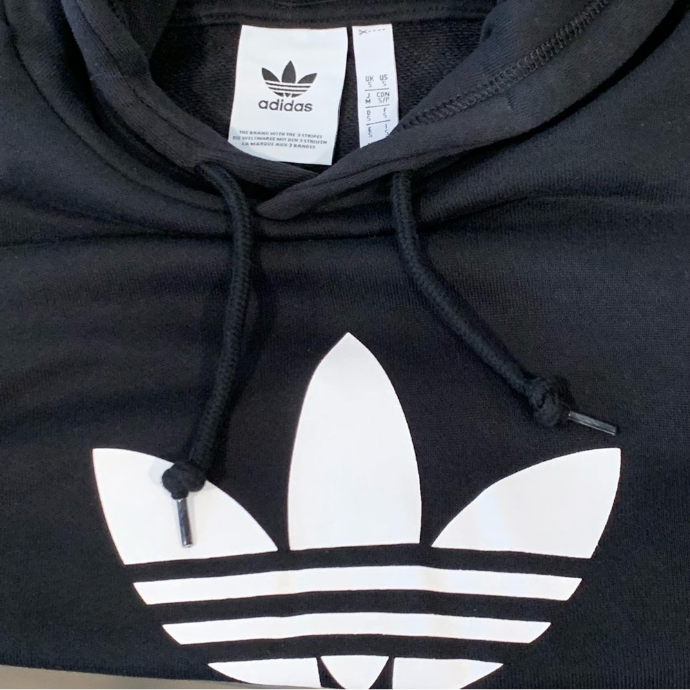 Adidas Originals Trefoil Black Hoodie Sz Small - Picture 4 of 8